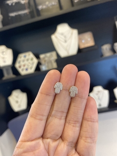 Aros mano de fatima con piedras de mujer, hamsa - comprar online