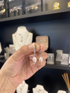 Aros argollita de mujer, Pearl 2 - comprar online