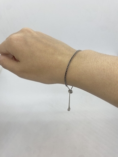 Pulsera con piedras, de mujer, regulable negra - comprar online