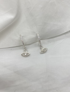 Aros argollita con piedra, mujer, Ojito