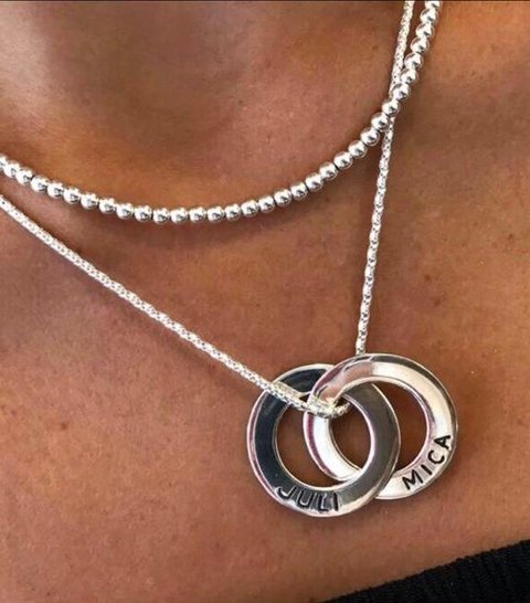 Dije colgante personalizado de mujer, arandelas de la vida x2 - comprar online