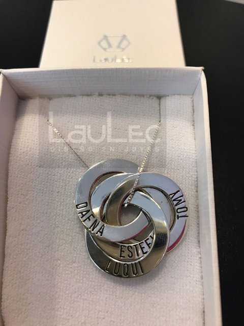 Dije colgante de mujer, para personalizar, Arandelas de la vida x4