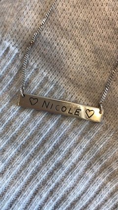 Conjunto cadena y dije personalizado de mujer, Barrita en internet