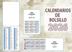 Tiras de Sueño 2026 , Calendarios bolsillo 2026 , Señaladores 2026