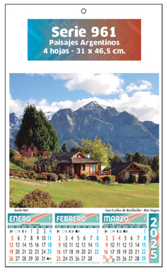 Almanaques Fundido 4 Hojas 31 x 46,5 cm Paisajes Nac y Ext