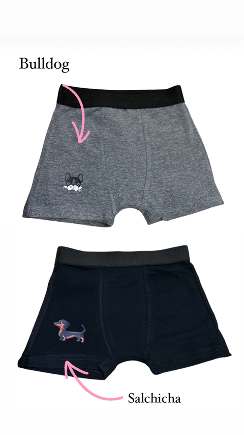 Boxer bulldog y salchicha pack x 2 boxer