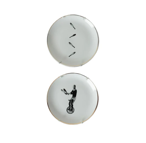 JG PRATOS DECORATIVOS FRISO OURO MALABARISTA - 2 PÇAS