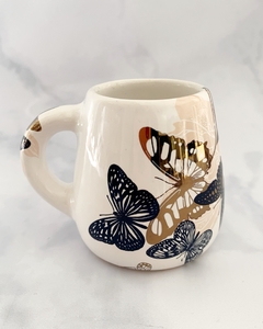Mate con asa Butterfly Blue