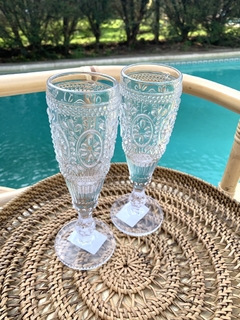Set x 6 copas de Champagne Vidrio Reina
