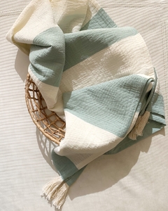 Pie de cama Bambu Aguamarina