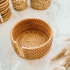 Posavasos de rattan con estuche x 6 - tienda online
