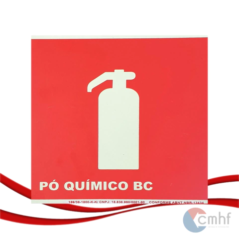 Placa de sinalização de Incêndio e Alarme - Extintor BC PQS E5/B (21×21) - comprar online