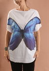 Camiseta TEC Dupla Face Borboleta Azul
