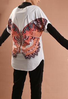 Camiseta TEC Dupla Face Borboleta Laranja - loja online