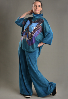 Blusa Metamorfose Azul Profundo - Visto Vida - Viver de forma Intencional 