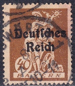 124 ... SELO DE BAYERN COM SOBRECARGA "Deutsches Reich" - 40 Pf - 1920 - USADO - comprar online