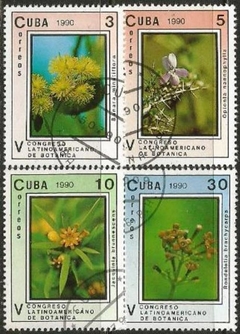 16749    CUBA   -  CONGRESSO LATINO AMERICANO DE BOTÂNICA - FLORES -  1990  -  SERIE