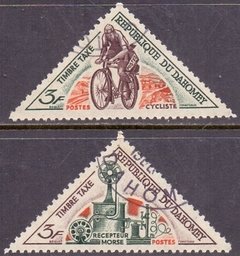 23006 TRIANGULAR - DAHOMEY - SELOS DE TAXA - USADOS
