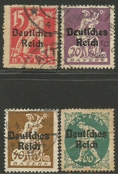 2380 .... ALEMANHA - EMISSÃO CORRENTE BAYERN, COM SOBRECARGA " DEUTSCHE REICH " - 1920