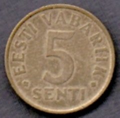 M2639 ESTÔNIA - 5 SENTI 1995 - BRONZE/ALUMÍNIO - comprar online