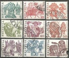 27909 SUÍÇA - LOTE COM 9 SELOS