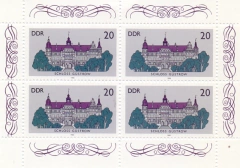 3033 ..... ALEMANHA D D R - SCHLOSS GUSTROW - 1986 - FOLHA MINT