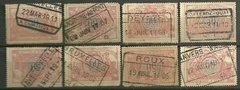 3042 BILHETE FERROVIARIO - COM 8 SELOS