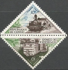 33444 CONGO - TRIANGULAR - TAXA 10 F