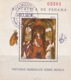 37818 ....... PANAMA - PINTURAS MUNDIAIS SOBRE A MUSICA - 1968 - BLOCO USADO