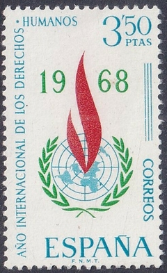 37942 ....... ESPANHA - ANO INTERNACIONAL DE DIREITOS HUMANOS - 3,50 PTAS - 1968 - MINT