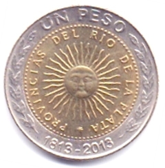 M4244 .... ARGENTINA - 1 PESO 2013 - BIMETÁLICA - comprar online