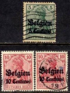 2604 ALEMANHA - SOBRECARGA DA OCUPAÇÃO NA BÉLGICA - VALOR EM CENTIMES