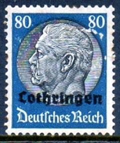 3619          ALEMANHA  -   OCUPAÇÃO EM LOTHRINGEN - PRESIDENTE HINDEMBURG  -  90  Pf