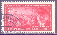 0475 .... ALEMANHA D D R - ERNEST TÄLMANN - 20 Pf. - 1955 - USADO