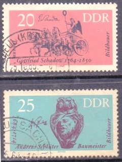 1009/10 ALEMANHA D D R - BERÜHMTE KÜNSTLER - 20 e 25 Pf - 1964