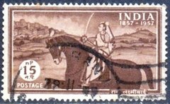 24765 ÍNDIA - RAINHA LAKSHMIBAI - 0,15 - 1957 - USADO