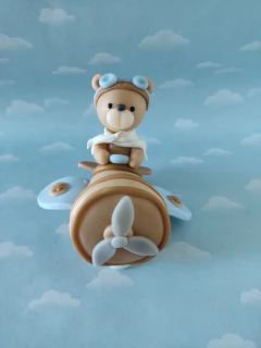 Adorno Torta Osito aviador - Nubecitas