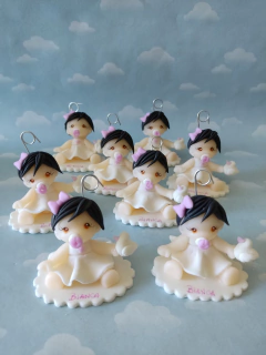 Souvenirs 10 Angelitas Bautismo primer añito Porcelana Fria en internet