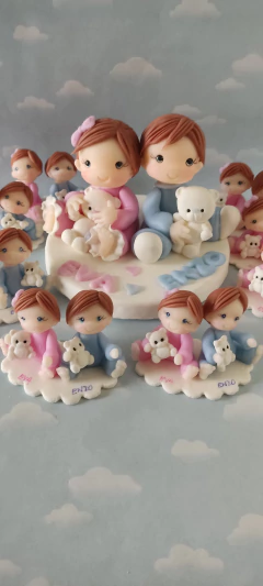 Souvenirs Bautismo primer añito Mellizos 10 pares