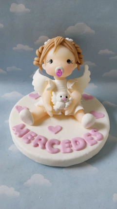 Adorno Torta Bautismo Angelito Porcelana Fria en internet