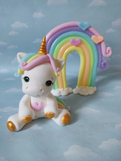 Adorno de torta Unicornio + arcoiris - comprar online