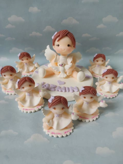 Combo 10 souvenirs + adorno de torta bautismo en internet