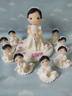 Souvenir comunión bautismo 10 muñequitas angelitas - tienda online