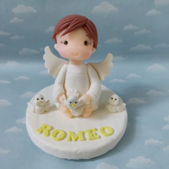 Adorno de torta Angelitos bautismo en internet