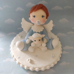 Imagen de Adorno de torta Angelitos bautismo