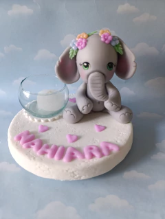 Adorno de torta elefante animalitos
