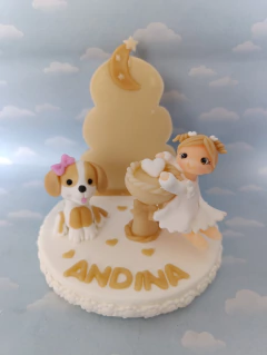Adorno de torta pila bautismo