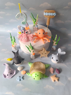 Adorno de torta Fondo de mar - comprar online