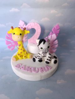 Adorno de torta 2 animales safari - comprar online