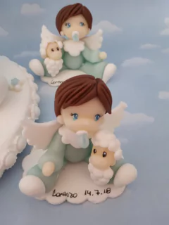 Angelitos 10 souvenirs varon porcelana fría - Nubecitas